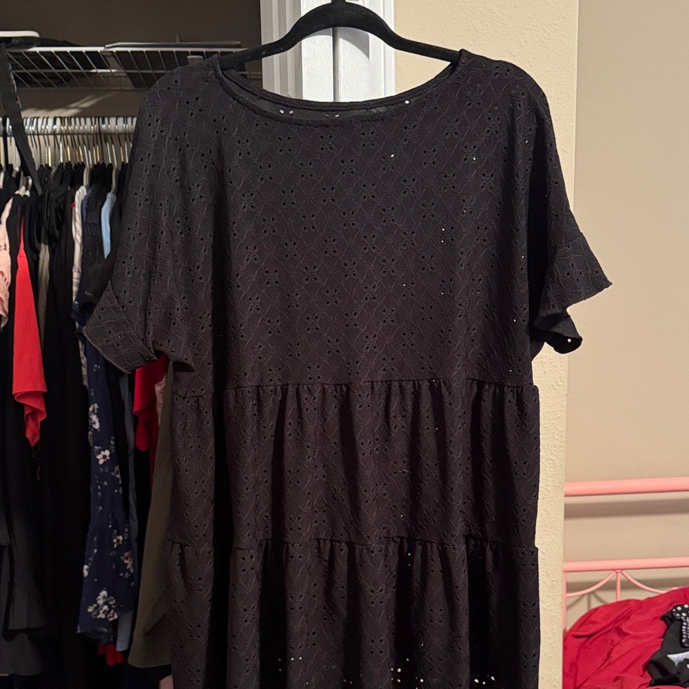 Chic Soul Elegant Black Tiered Tee